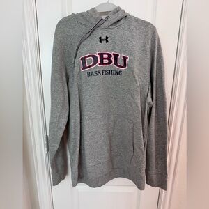 Under Armour men’s Gray DBU Bass Fishing Hoodie Dallas Baptist University
